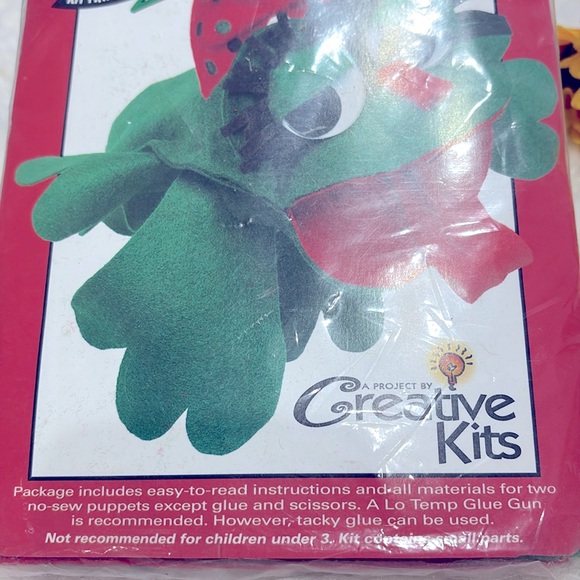 Vintage Sealed Mr. & Mrs.Frog Hand 2 Puppets No Sew Creative Kits By Pellon New! - Picture 5 of 8